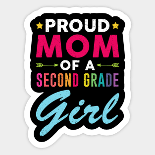 Proud Mom Of A Second grade Girl Back To School Sticker